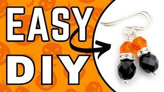 How to Wire Wrap a Bead Dangle - Simple Halloween Dangle Earrings Tutorial