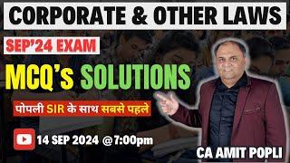 CA Inter Corporate & Other Laws || MCQ Discussion Live || Sept-2024 Exams || CA Amit Popli