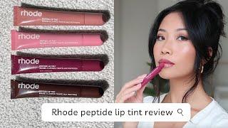 Rhode peptide lip tint review (swatches with & without lip liner)