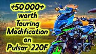 Bajaj Pulsar 220F Touring Modification worth ₹50000+ | Best modified Pulsar 220F | Bike Modification