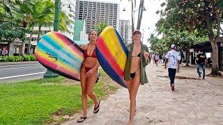 HAWAII PEOPLE  3 Hours - Walking on the Beach & Street in Waikiki [2025] #vacation #walking