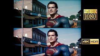 Comparison 4k vs 1080p | Man of Steel (Battle In Smallville)