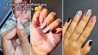 Easynailart without any nailart tools 🫣 || Simple naildesigns using only Safety pin  || ️