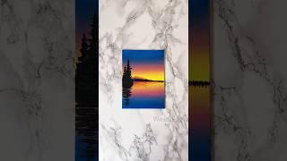 “Blue to Gold” easy painting tutorial for beginners #paintingidea #art #acrylicscenery #craftidea