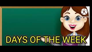 DAYS OF THE WEEK SUNDAY MONDAY English learning days of the week