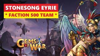 Gems of War STONESONG EYRIE Faction 500 Delve Guide and Best Team! Easy pure strategy!