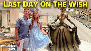 Our Last Day on the Disney Wish - Royal Gathering, Arendelle Dinner, Aquamouse & More