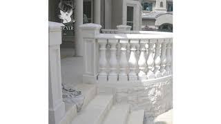 Outdoor exterior decoration natural marble stone handrail stairs