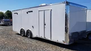 24 ft race ready enclosed spartan carhauler trailer loaded wite semi scewless