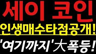 [ 세이 전망 ]긴급인생매수타점 공개! "여기까지" 大폭등!