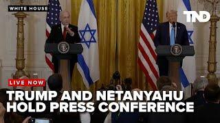 President Donald Trump holds a press conference with the Israeli Prime Minister Benjamin Netanyahu