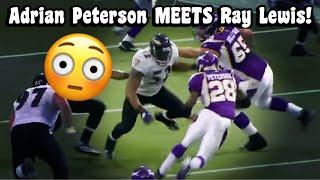 Adrian Peterson Vs Ray Lewis  PHYSICAL MATCHUP! (2009) RB Vs LB