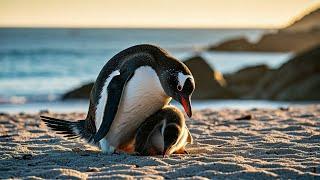 Red Beak Gentoo Penguins' Unique Adaptations for Survival in 4K