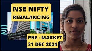 "NSE NIfty Rebalancing" Pre Market Report, Analysis, Nifty & Bank Nifty, 31 December 2024, Range