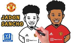 How To Draw JADON SANCHO | Incredible Soccer Player | Draw Football Player Easy Step By Step