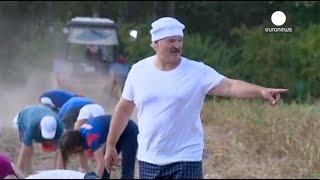 Belarus President Lukashenko harvests potatoes in his backyard