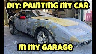 Painting my Corvette DIY style in my garage: the C3 gets some lipstick.