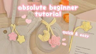 crochet moon & star  headphone accessory | bookmark | bag charm |absolute beginner crochet tutorial