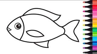 Drawing picture  |  How to Draw a Fish Step by Step | Рисование рыбы для детей