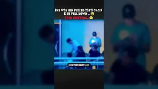 jin pulled tae's chair #kimseokjin#wwh_jin#tae#taejin#bts#pulled#chair#fell#down#funnyshorts#shorts