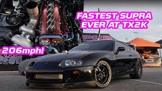 Fastest Supra Ever at TX2K Roll Racing with 206mph!  - Ryan Sammut Racing