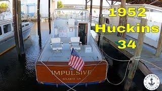 [Sold] - $175,500 - (1952) Huckins Menemsha 34 For Sale - Video Walkthrough Review