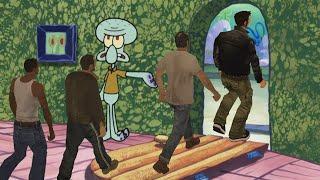 Squidward kicks every GTA protagonist out of his house