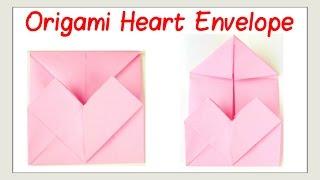 Valentine's Day Crafts - How to Fold an Origami Heart Envelope Paper Craft