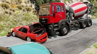 BeamNG.drive: Cement Mixer Crashes Through Italian Village Traffic!