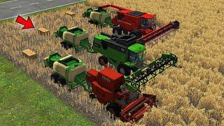 Making bales with Mini , Midium & Mega Harvester in Fs14 | Fs14 Multiplayer | Timelapse |