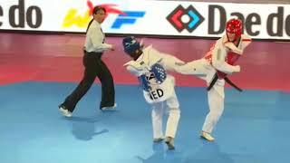 Back kick highlight in Taekwondo