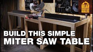 Build This Simple Miter Saw Table with T-Track | FREE PLANS