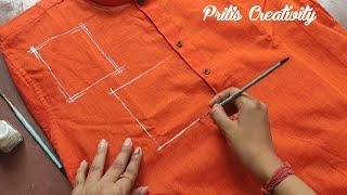 Fabric Painting Tutorial For Begginers || Acrylic Painting On clothes || By - Priti Saha