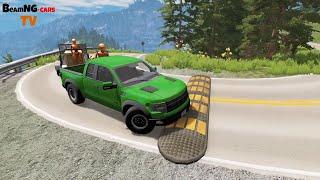 Cars vs Massive Speed bumps vs Deep Water vs mud vs rocks #10 - BeamNG.drive  BeamNG-Cars TV live 10