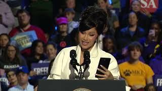 Full Cardi B speech at Kamala Harris rally endorses her and slams Donald Trump in 2024 Election