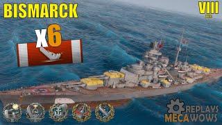 Battleship Bismarck 6 Kills & 121k Damage | World of Warships Gameplay