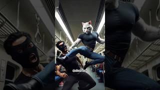 White Cat stopped the robbers on Train  #cat #catlovers #aicat