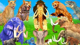 Giant Tiger Lion Elephant Cow Gorilla vs Zombie Dinosaur Attack Baby Elephant Saved By Mammoth Fight