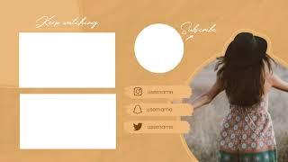 Customizable Natural Calligraphy YouTube Outro Endslate Template - rustic look