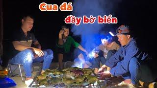 Chuyến Câu Cá Xuyên Đêm & Mẻ Cua Nướng Cứu Đói Kịp Thời  #bombomvlog #food #amthuc #cooking #crab