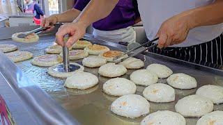 Amazing dough! Popular sticky and sweet pancakes, Korean-style bubble hotteok - Korean street food