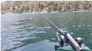 Lake Sabrina, California. Catching Fish off the Boat