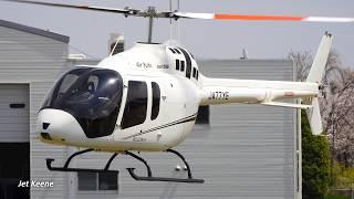 Bell 505 Jet Ranger X Helicopter Hover Check, Takeoff & Landing @ Gunma Heliport in 2024