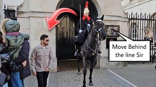 Guard Moves her Horse to Enforce the RULES! "MOVE BEHIND THE LINE" | Royal Guards, Horse Guard