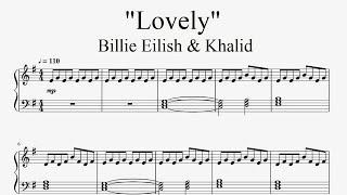 "Billie Eilish & Khalid - lovely" - Piano sheet music (by Tatiana Hyusein)