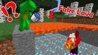 JJ pranks Mikey with fake lava!