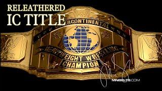 WWE Intercontinental replica title belt releather on gold by MN Belts