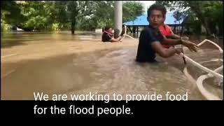 5 days ago, rescuers doing flood relief in Seng Kai,  Mandalay