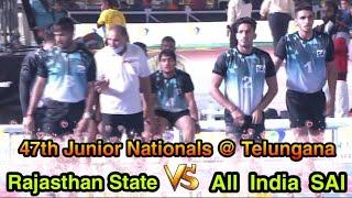 Rajasthan VS All India SAI / 47th junior Nationals Kabaddi @Telungana