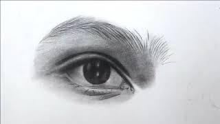 Drawing  My  Eyes  With  Tombow  MonoR  Pencil